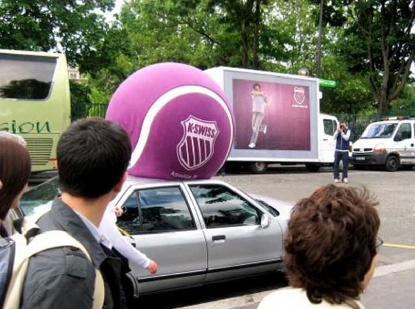 street guerilla marketing car ball 3