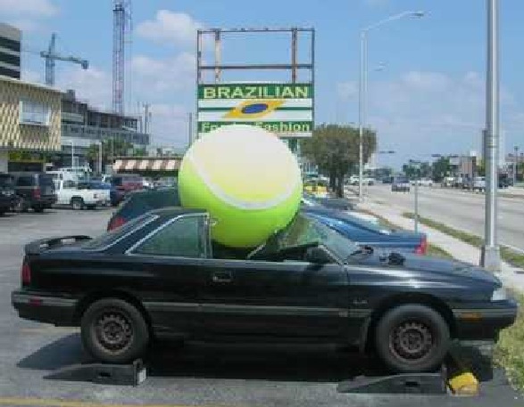 street guerilla marketing car ball 4