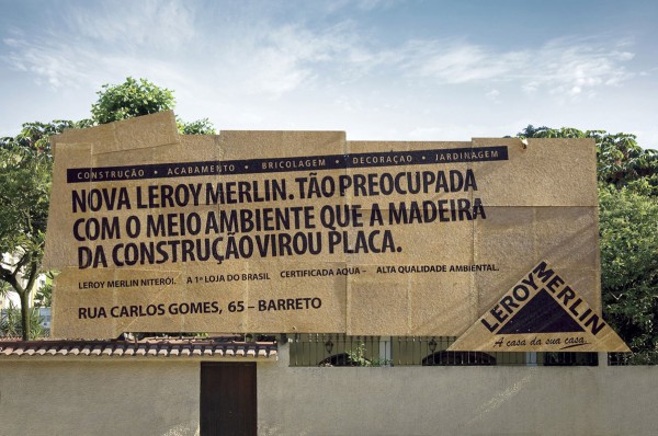 Leroy merlin recycled billboard panneau affichage outdoor alternatif marketing ecofriendly brésil brazil