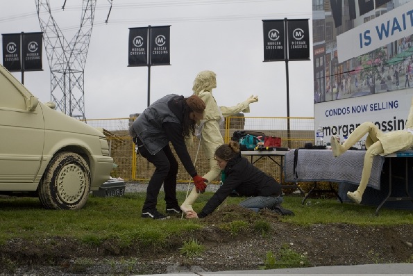 Morgan Crossing boring town ville canada promoteur immobilier billboard outdoor installation mrketing alternatif guerilla ambient street 1