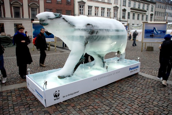 copenhagen copenhague WWF ice glace sculpture PR stunt center sommet arctic arctique ONG marketing alternatif ours bear 4