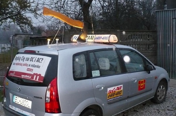 mbank ambient marketing taxi outdoor billboard hache pologne varsovi 2