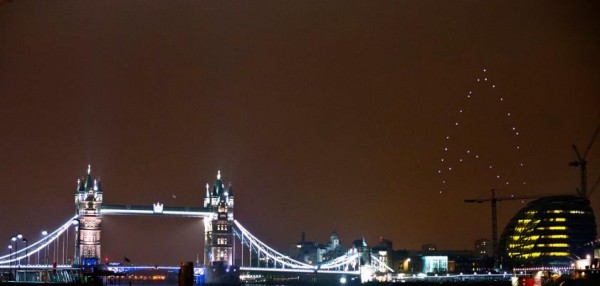 earth hour wwf starfleet star trek into darkness ambient marketing drone PR Stunt tower bridge london 2