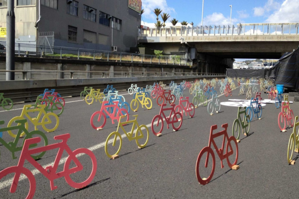 urbis designday 2013 ambient marketing art installation bike color resene matter auckland road 5