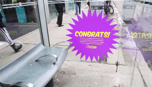 raise the roof canada toronto ambient marketing flashy congrats thanks leo burnett street sdf hobo 5