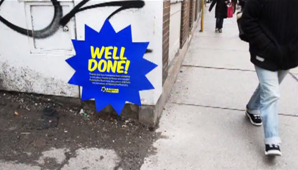 raise the roof canada toronto ambient marketing flashy congrats thanks leo burnett street sdf hobo 6